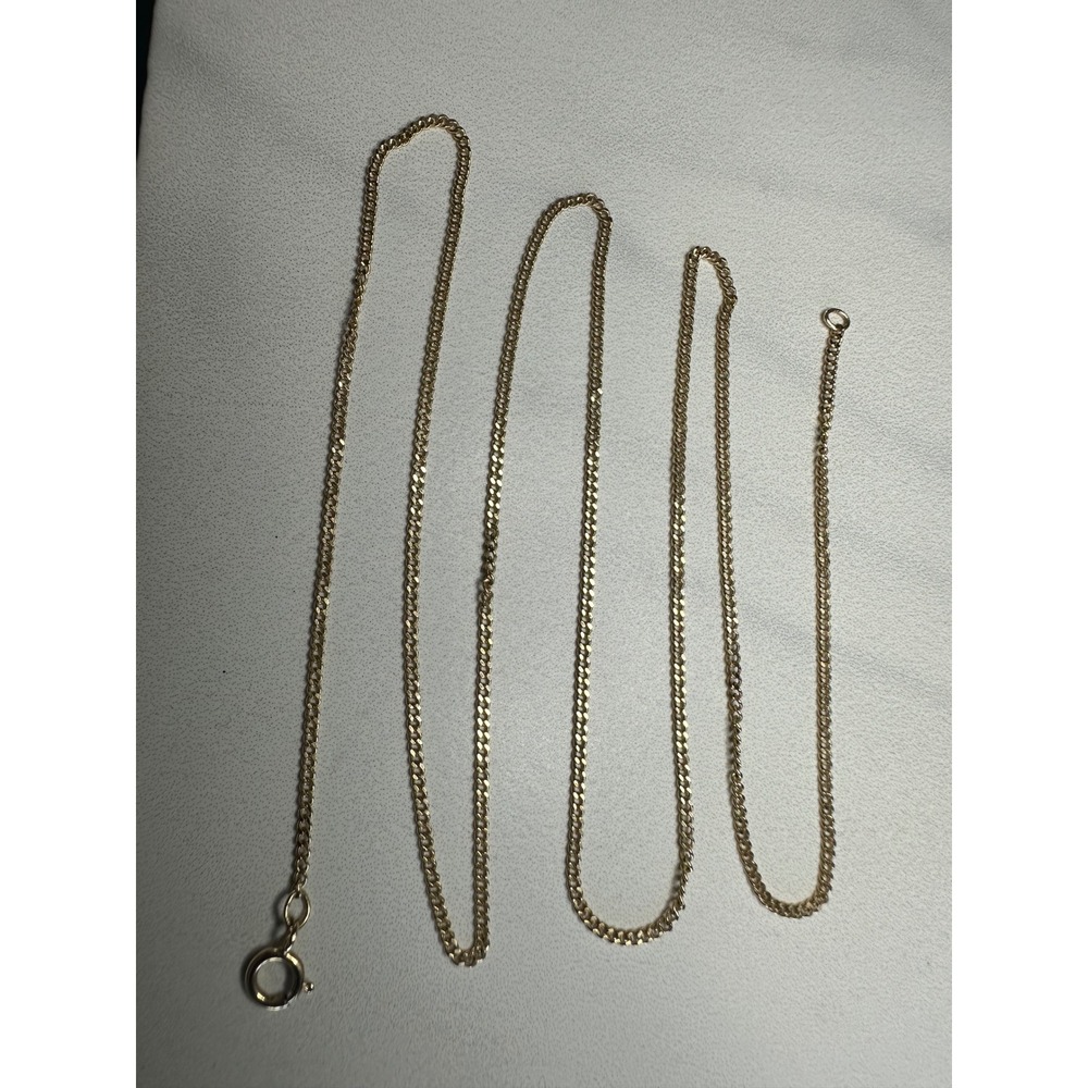 10K Yellow Gold Curb Link Chain Necklace 20 Inch 1.85g Solid Gold Fine Link